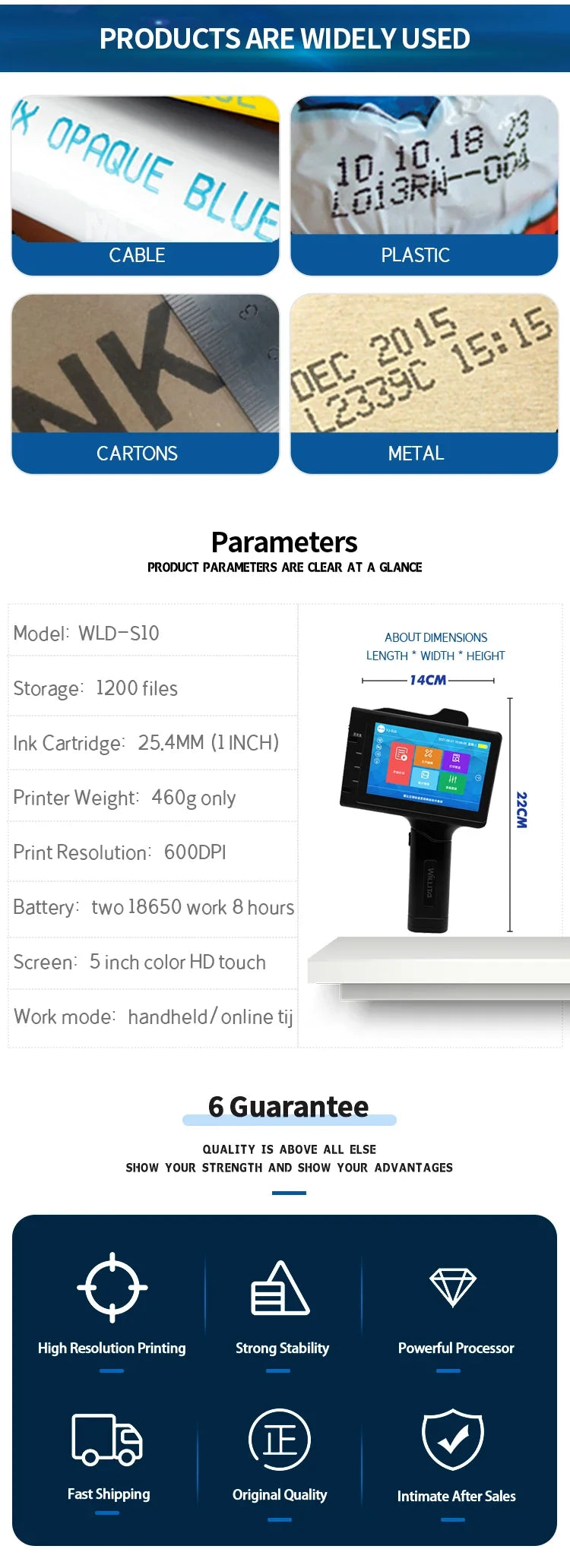 Handheld inkjet printer