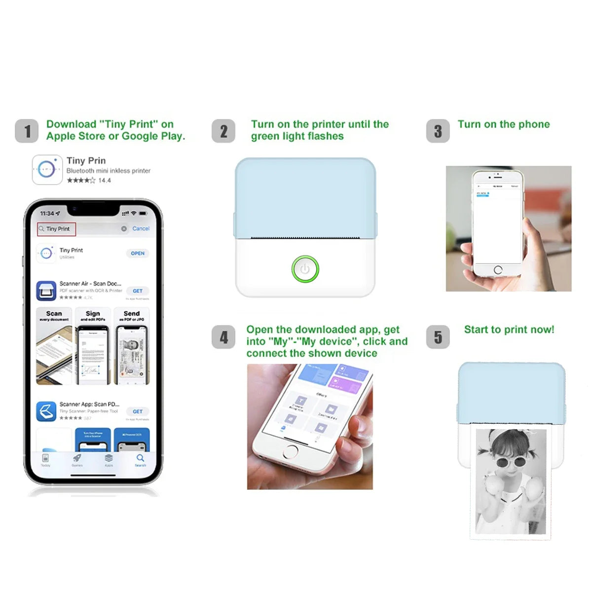 Mini sticker inkjet printer