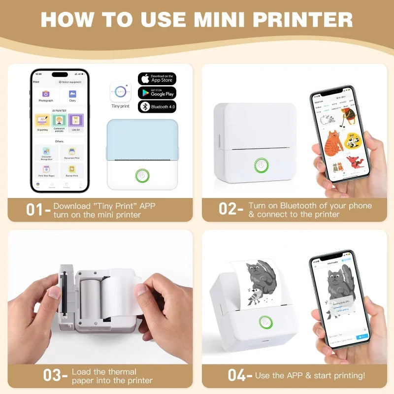 Mini sticker inkjet printer
