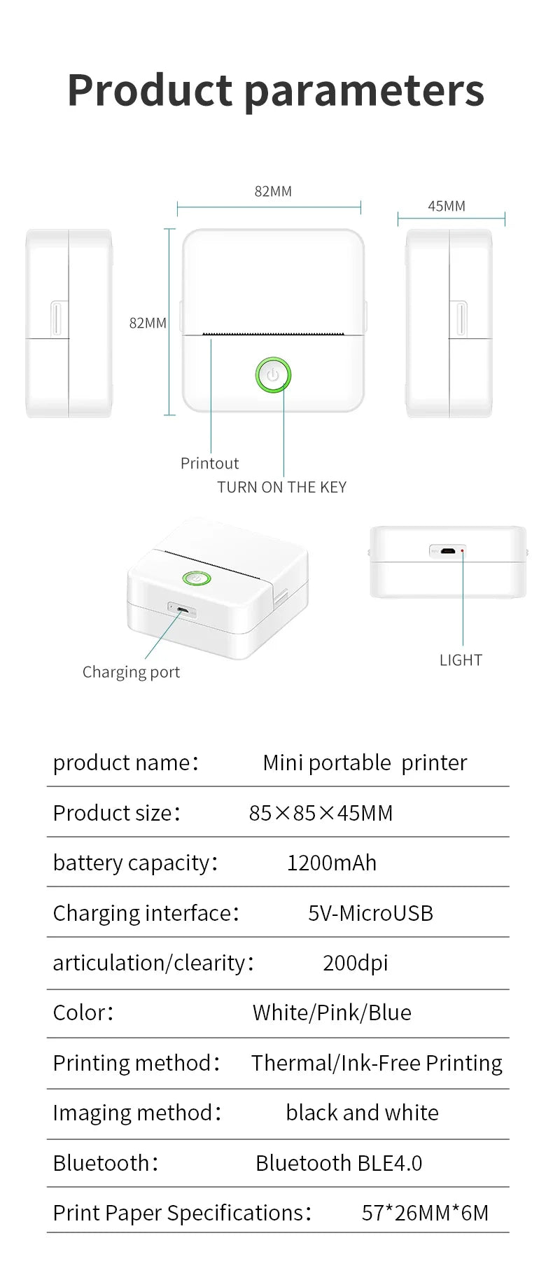 Mini sticker inkjet printer