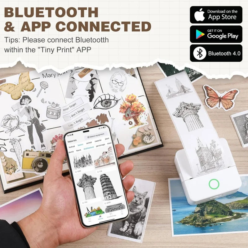 Mini sticker inkjet printer